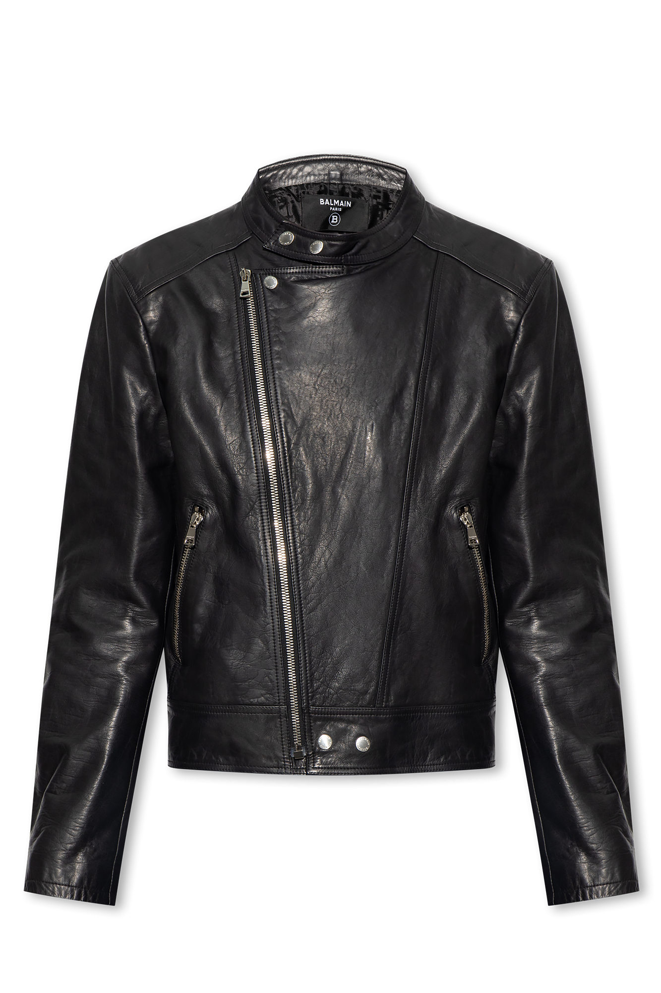 Balmain style clearance leather jacket